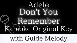 【Karaoke Instrumental】Don't You Remember / Adele【Original Key】【With Guide Meolody】　