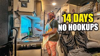 Surviving two weeks without hookups (living in my camper van) - RV LIFE