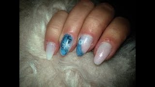 Winter gel nails(marble effect)/unghie invernale(effetto marmorato)