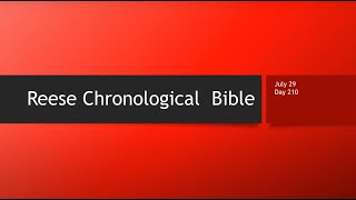 Day 210 or July 29th - Dramatized Chronological Daily Bible Reading