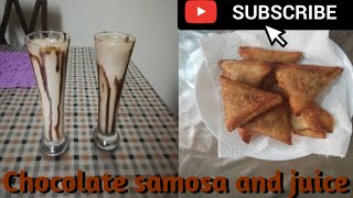 How to make chocolate samosa and juice || Chocolate  Samosa And Juice || Twins Bros activities