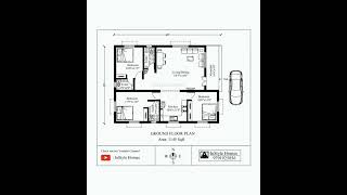 3 bedroom house design / building floor plan / low budget building design / south facing building