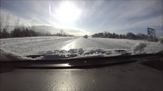 Driving on Glare Ice Freeway