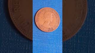 PÎECE.DEI.GRATIA.REGINA.F:D:+ELIZABET H.II.ONE 1966.PENNY