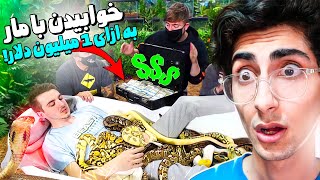 به خاطر پول رفت تو وان مار 🤯 چالش های دیوانه وار