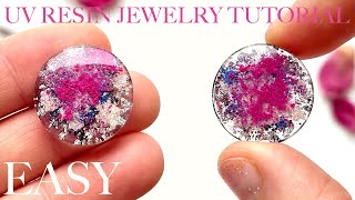 DIY UV Resin Earrings with Mica Powder Pigment and Foil - Easy Step-by-step Tutorial for Beginners