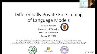 CAIDA Talk - August 29, 2022 - Gautam Kamath