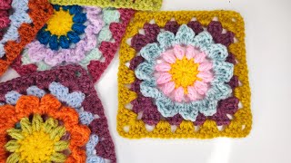 Crochet #86 How to crochet granny square with flowers