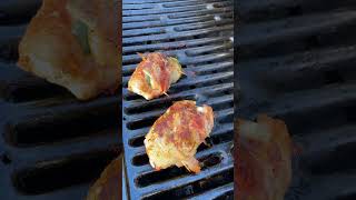 Bacon wrapped chicken jalapeño poppers……Sport pepper center! #shorts #jalapenopoppers