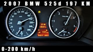 2007 BMW 525d 0-200 km/h Przyspieszenie / Acceleration