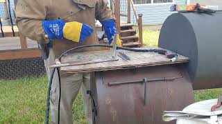 Doing some Mig Welding in the backyard.