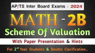 INTER MATH 2B SCHEME OF VALUATION || PAPER PRESENTATION TIPS || FOR TS - AP PUBLIC EXAMS - 2024