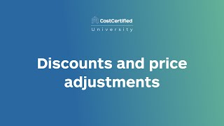 Discounts and price adjustments