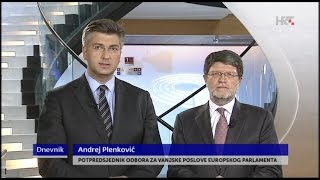 Andrej Plenković - gostovanje HRT1 Dnevnik 10 6 2015