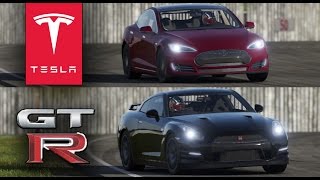 Forza 7 - Tesla P85D vs Nissan GT-R  -TOP GEAR Track Battle!