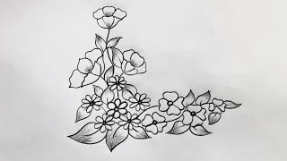 Flower Corner Design | Border Design | Flower Drawing