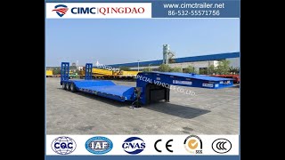 cimc brand tri axle 60 tons low bed trailer