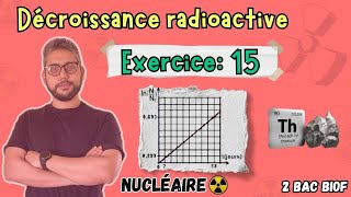 Exercice 15 - la courbe de ln(N/N0)=f(t) -Décroissance radioactive☢️- Nucléaire - 2 BAC BIOF PC / SM