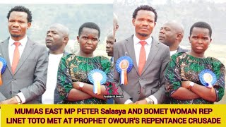 MUMIAS EAST MP PETER SALASYA AND BOMET WOMAN REP LINET TOTO MET AT PROPHET OWOUR'S  CRUSADE