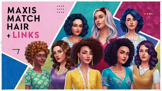 Maxis Match Hair CC items + Links - The Sims 4