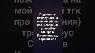 подпишись на мой ТГК по (названия) троллейбус Синара в Калининграде.