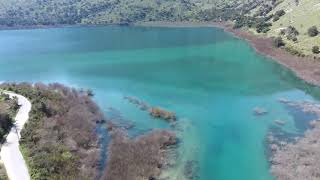 Aerial Cretan Video in Korunas Lake Chania Crete Greece