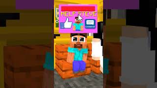 Kindness Behavior Of Good Deeds Baby Steve Help Poor Villager On The Bus #fyp #minecraftshorts