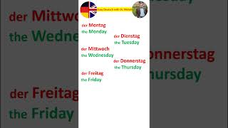 Week days in German #shorts