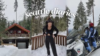 LIVING IN SEATTLE • cabin trip vlog🌲, snowmobiling for the first time, cooking at home | VLOG