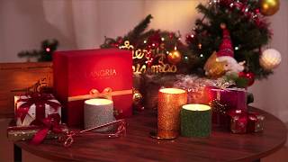 BEST GIFT IDEAS - LANGRIA 4-Piece Glitter Cup Scented Candle Gift Box | Natural Soy Wax Fragrance