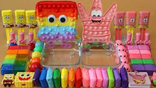 Mixing”Rainbow VS Pink” Eyeshadow and Makeup,parts,glitter Into Slime!Satisfying Slime Video!★ASMR★