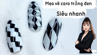 Mẹo Vẽ nail hoạ tiết, kẻ sọc caro bằng gel NHỆN  siêu nhanh | Kelly nails