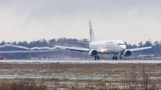 БОИНГ С БРОВЯМИ. AlMasria Universal Airlines Boeing 737-446 SU-TCI | споттинг в Домодедово