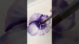 How to paint PERFECT watercolor pansies with the WRONG side of your brush