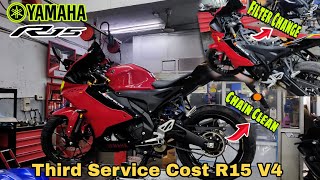 Yamaha R15 V4 Third Service Cost || Third service cost R15 V4 @Sanjaybhaivlog302