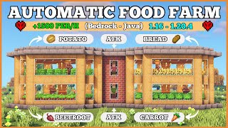 Minecraft: Лучшая ферма AFK Auto Food - 1500 в час | Bedrock - Java [TUTORIAL] 1.20.x