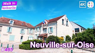 Neuville-sur-Oise city center, France | 4K Walking Tour | Neuville-sur-Oise street tour