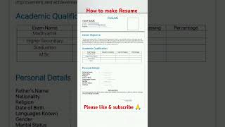 How to make Resume..