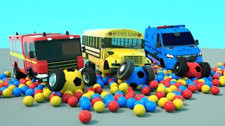 Hickory Dickory Dock & Wheels on the Bus Song - Concrete Mixers Bring Ball Wheels +more Kids Songs