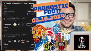 PRONOSTIC FOOT : Mes top 6 pronostic Football Aujourd'hui (JEUDI 03.10.2024)