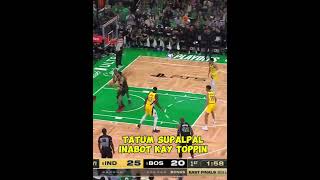 Jason Tatum supalpal inabot kay Obi Toppin #nba