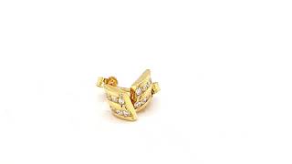 9CT. YELLOW GOLD STONE SET EARRINGS