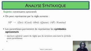 Traitement automatique des langues [6.5] Analyse syntaxique -syntagme nominal