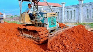 Incredible Skill !! New Road Construction Building - MITSUBISHI Dozer Pushing Soil & Trucks Unload !