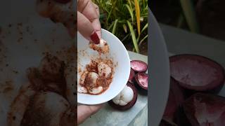 Mangosteen with Chili and Salt | #shortvideo #ytshorts #achcharu #india #fruits #sourfruits