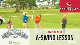 David Leadbetter teaches The A Swing to an amateur, National Instruction Day 2016