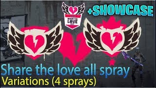 Fortnite "Share the Love Tournament Sprays" | Showcasing 4 Sprays!