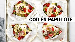 MEDITERRANEAN FISH RECIPE | cod en papillote (cod in parchment paper) - so easy!