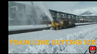 Train Railroad cutting Ice Train