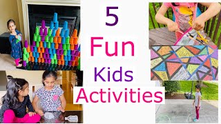 5 things to do at home for kids Telugu ||fun kids activities at Home||Telugu Vlogs from USA